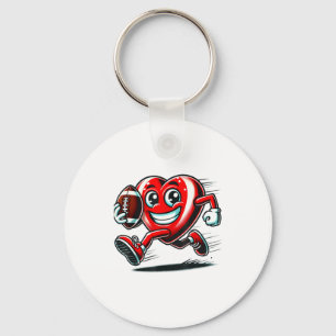 Funny Heart American Football Valentine Srts Women Key Ring
