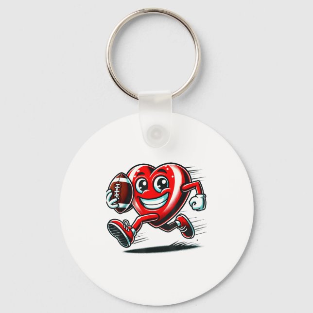 Funny Heart American Football Valentine Srts Women Key Ring (Front)