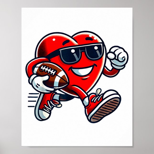 Funny Heart American Football Valentine Srts Women Poster (Front)
