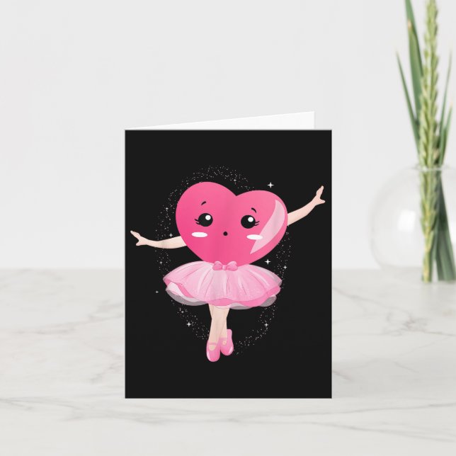 Funny Heart Ballet Dancing Happy Valentines Day Ba Card (Front)