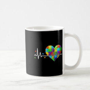 Funny Heart Beat Puzzle Autistic Autism Awareness Coffee Mug