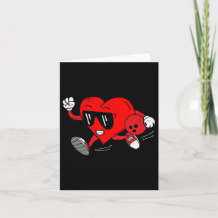 Funny Heart Bowling Valentine's Day Sports Boys To Card