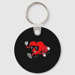 Funny Heart Bowling Valentine's Day Sports Boys To Key Ring