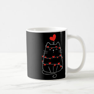 Funny Heart Cat Valentine's Day Heart Cat Lover Va Coffee Mug