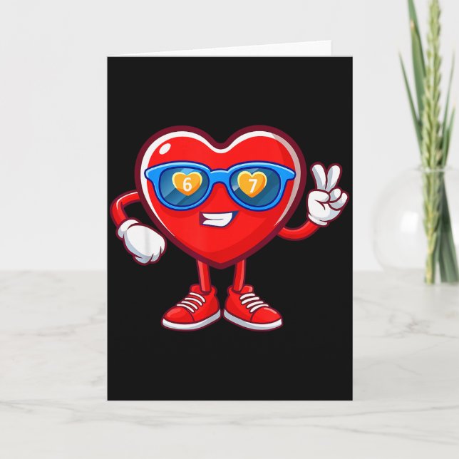 Funny Heart Dab 67 Valentine Six Seven Meme Gen Al Card (Front)