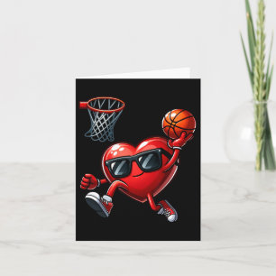 Funny Heart Dunking Bysketll Valentines Day Mens B Card