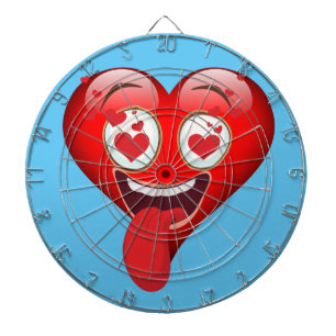 Funny Heart Emoji Dartboard