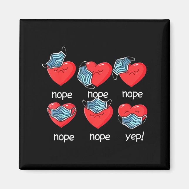 Funny Heart Face Mask Men Women Cute Sweet Valenti Magnet (Front)