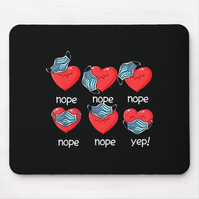 Funny Heart Face Mask Men Women Cute Sweet Valenti Mouse Pad (Front)