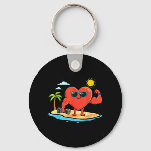 Funny Heart Fitness Gym Workout Weightlifting Key Ring