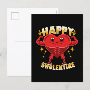 Funny Heart Gym Workout Valentine Gift Holiday Postcard