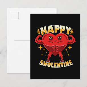 Funny Heart Gym Workout Valentine Gift Invitation Postcard