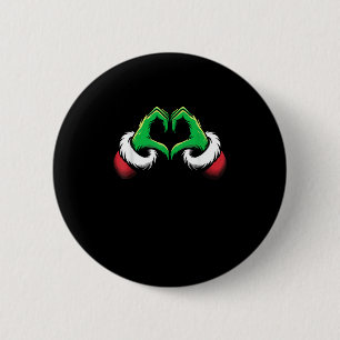 Funny Heart Hands Christmas 6 Cm Round Badge