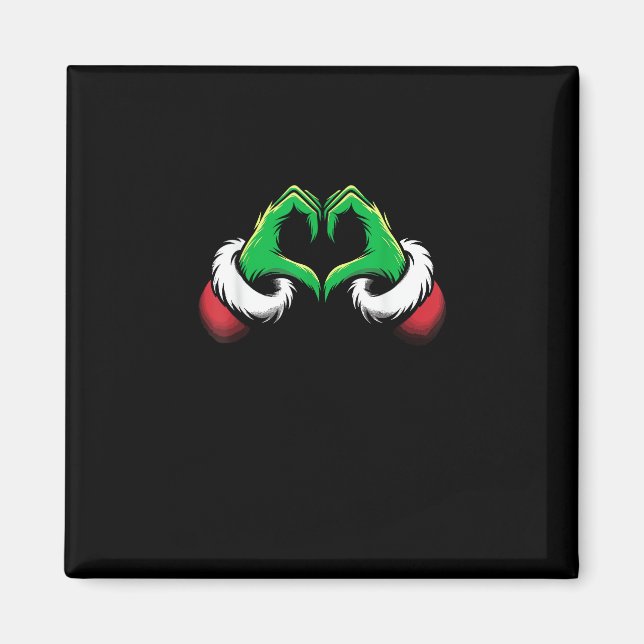 Funny Heart Hands Christmas Magnet (Front)