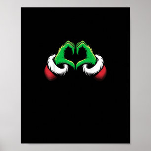 Funny Heart Hands Christmas Poster