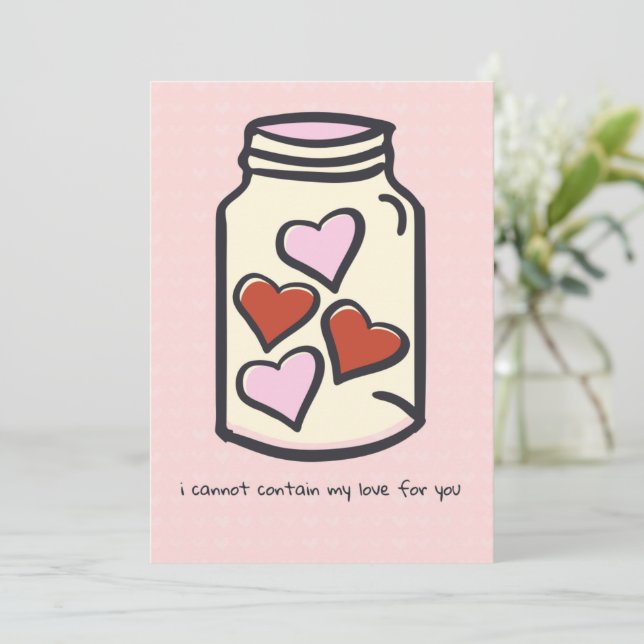 Funny Heart Jar  Holiday Card (Standing Front)