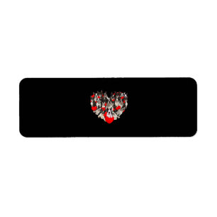 Funny Heart Love Boston Terrier Valentines Day Return Address Label