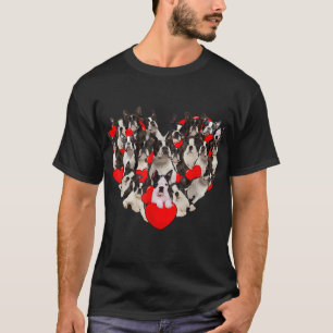 Funny Heart Love Boston Terrier Valentines Day T-Shirt