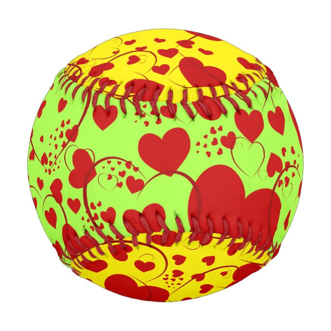 Funny Heart Pattern V + your backgr. colour & idea Baseball (Front)