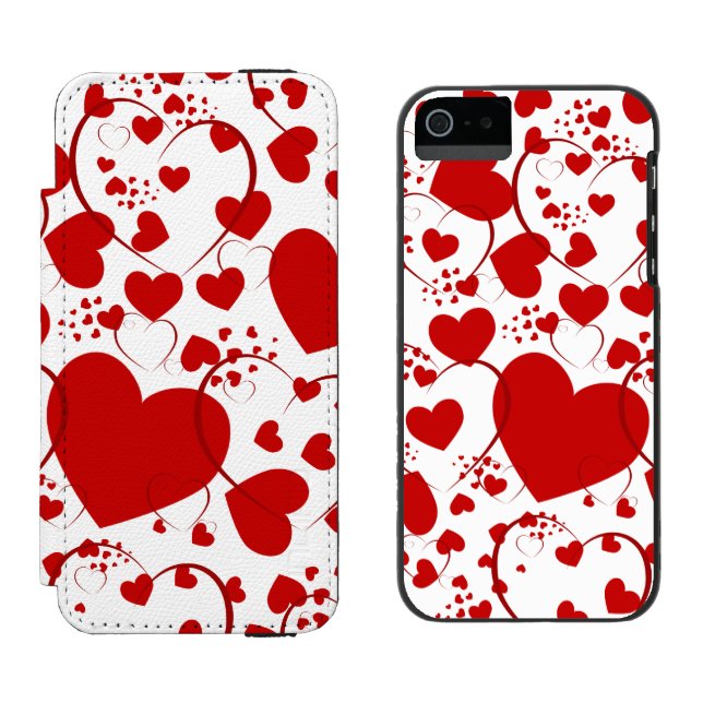 Funny Heart Pattern V + your background colour Incipio iPhone Wallet Case (Side by Side)