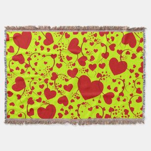 Funny Heart Pattern V + your background colour Throw Blanket