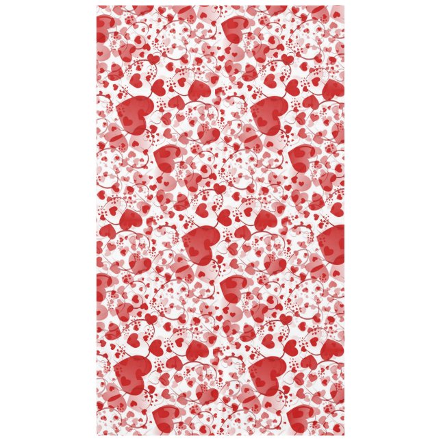 Funny Heart Pattern VII - red white + your idea Tablecloth (Front)