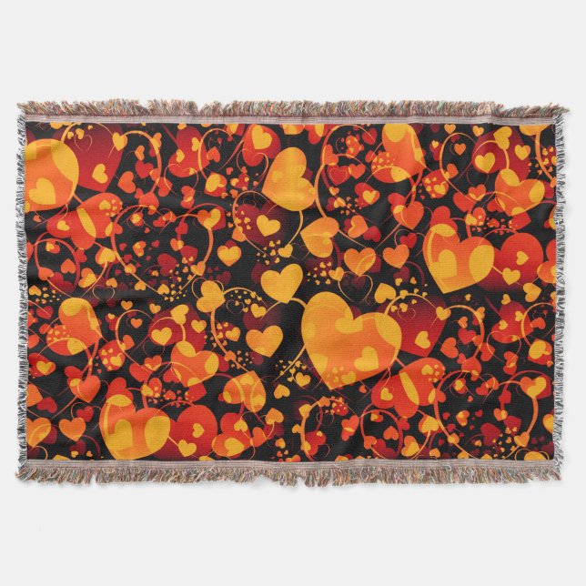 Funny Heart Pattern VIII + your idea Throw Blanket (Front)