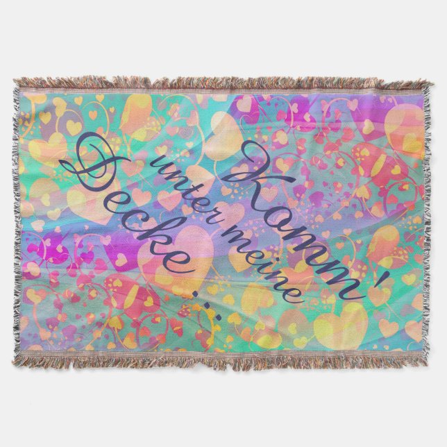 Funny Heart Pattern XI + your idea Throw Blanket (Front)
