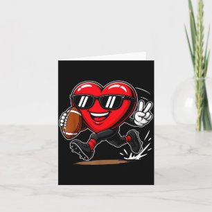 Funny Heart Playing Football Srts Lover Valentine  Card