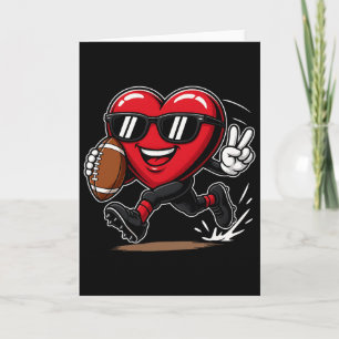 Funny Heart Playing Footll Sports Lover Valentine  Card