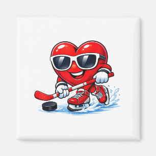 Funny Heart Playing Hockey Apparel  Magnet