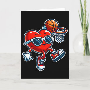 Funny Heart Playing Sketll Valentines Day Boy Girl Card