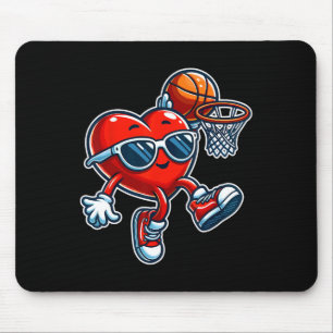 Funny Heart Playing Sketll Valentines Day Boy Girl Mouse Pad