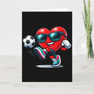 Funny Heart Playing Soccer Gifts Apparel  Card