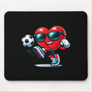 Funny Heart Playing Soccer Gifts Apparel Mouse Pad