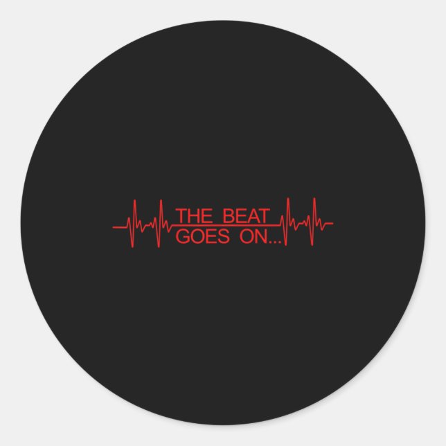 Funny Heart Transplant Art Men Women Heart Attack  Classic Round Sticker (Front)