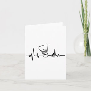 Funny Heartbeat Badminton Shuttle Sports Card