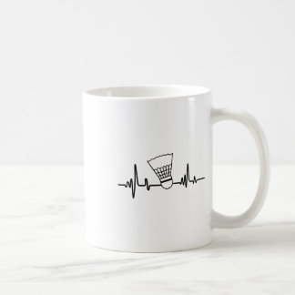 Funny Heartbeat Badminton Shuttle Sports Coffee Mug
