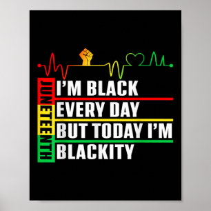 Funny Heartbeat Blackity Black Juneteenth Pride Me Poster