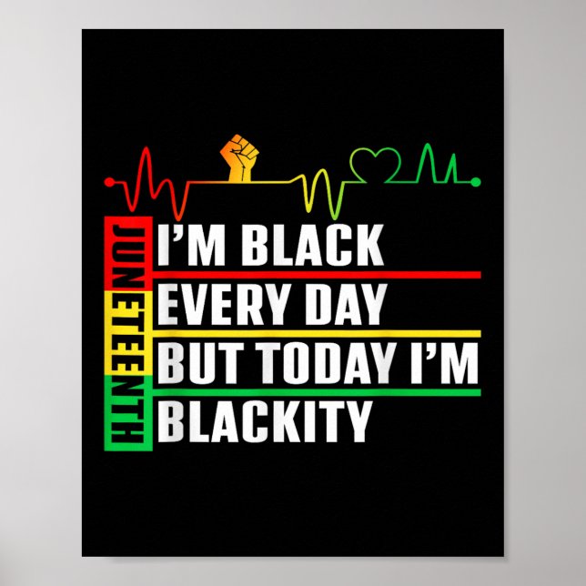 Funny Heartbeat Blackity Black Juneteenth Pride Me Poster (Front)