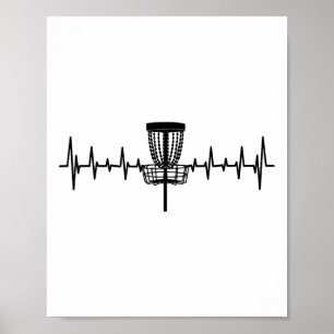 Funny Heartbeat Disc Golf Sket Love Of The Sport Poster