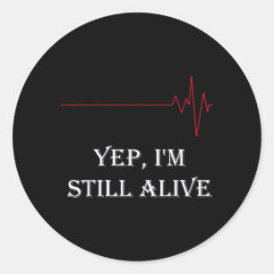 Funny Heartbeat Nurse Or Survivor Classic Round Sticker