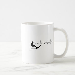 Funny Heartbeat Waterski Gift Cool Water Skier Ath Coffee Mug