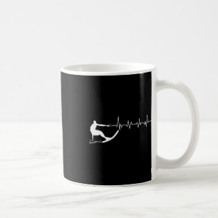Funny Heartbeat Waterski Gift Cool Water Skier Ath Coffee Mug
