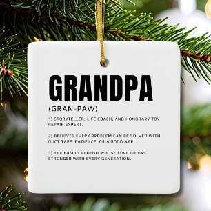 Funny Heartfelt Grandpa Definition Ceramic Ornament