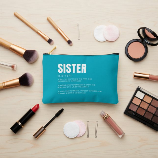 Funny Heartfelt Sister Definition Accessory Pouch (Creator Uploaded)