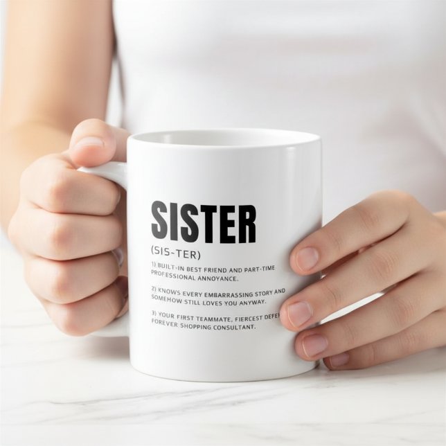 Funny Heartfelt Sister Definition Coffee Mug (Creator Uploaded)