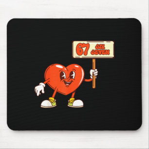 Funny Hearts 67 Valentine Six Seven Meme Gen Alpha Mouse Pad