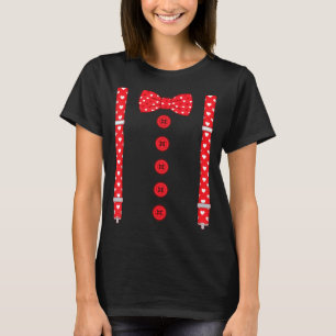 Funny Hearts Bow Tie Suspenders Valentine's Day Co T-Shirt