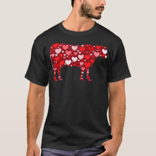 Funny Hearts Dairy Cow Lover Cute Animals Valentin T-Shirt